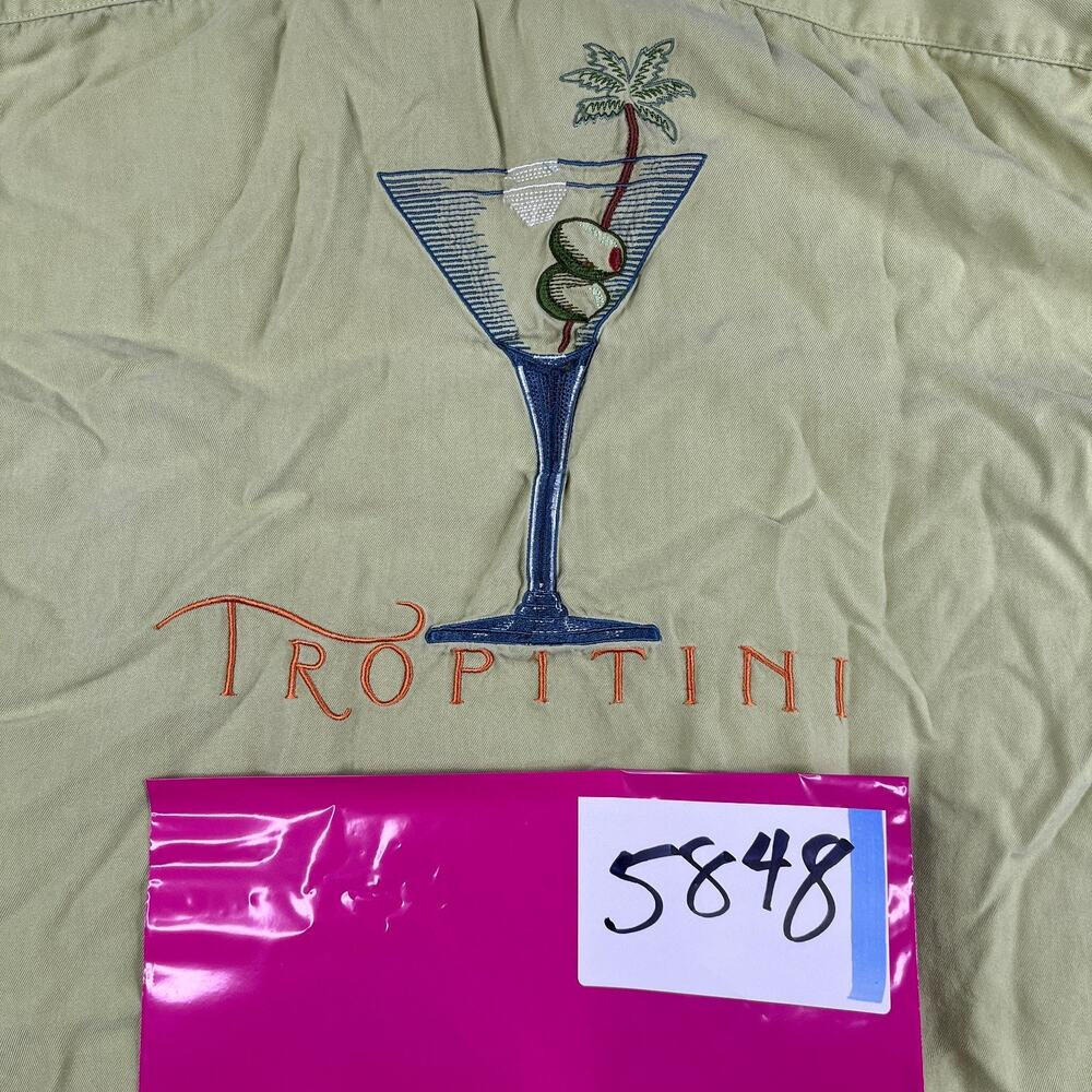 Tori Richard Tropitini Embroidered Shirt XL Silk Casual Button Up Short Sleeve